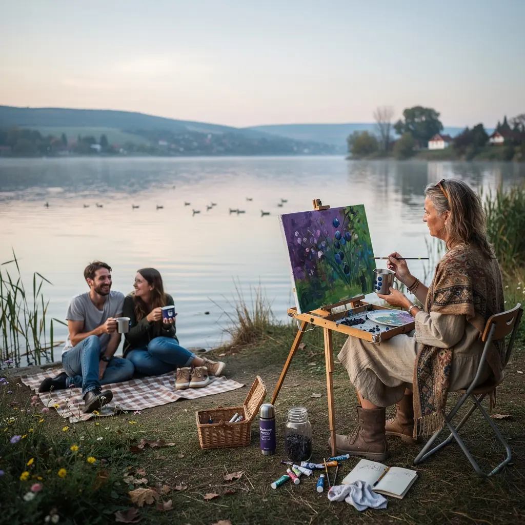 Zöld levél és áfonya bogyók, amelyeket gyógytea készítéséhez használnak